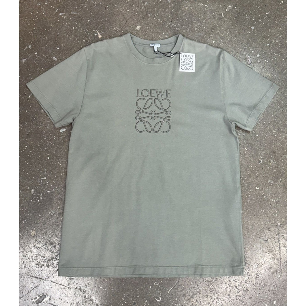 Loewe Anagram Center Logo Green T-Shirr