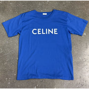 Celine Print Logo Blue T-Shirt