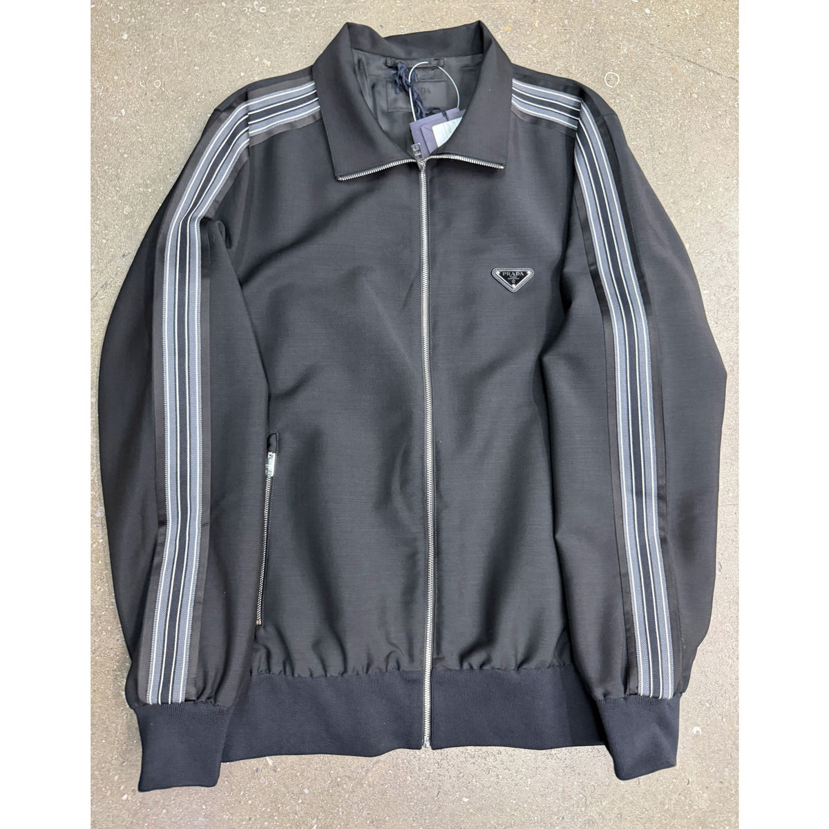 Prada Triangle Logo Blousson Black Jacket