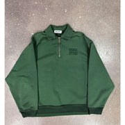 Miu Miu Green Logo Quarter Cotton Zip-Up