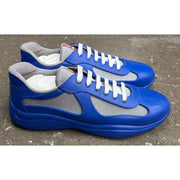 Prada Americas Cup Soft Rubber Blue Grey Sneakers