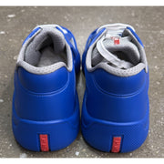 Prada Americas Cup Soft Rubber Blue Grey Sneakers