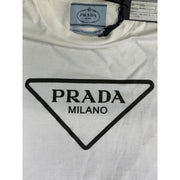 Prada Triangle Logo White T-Shirt