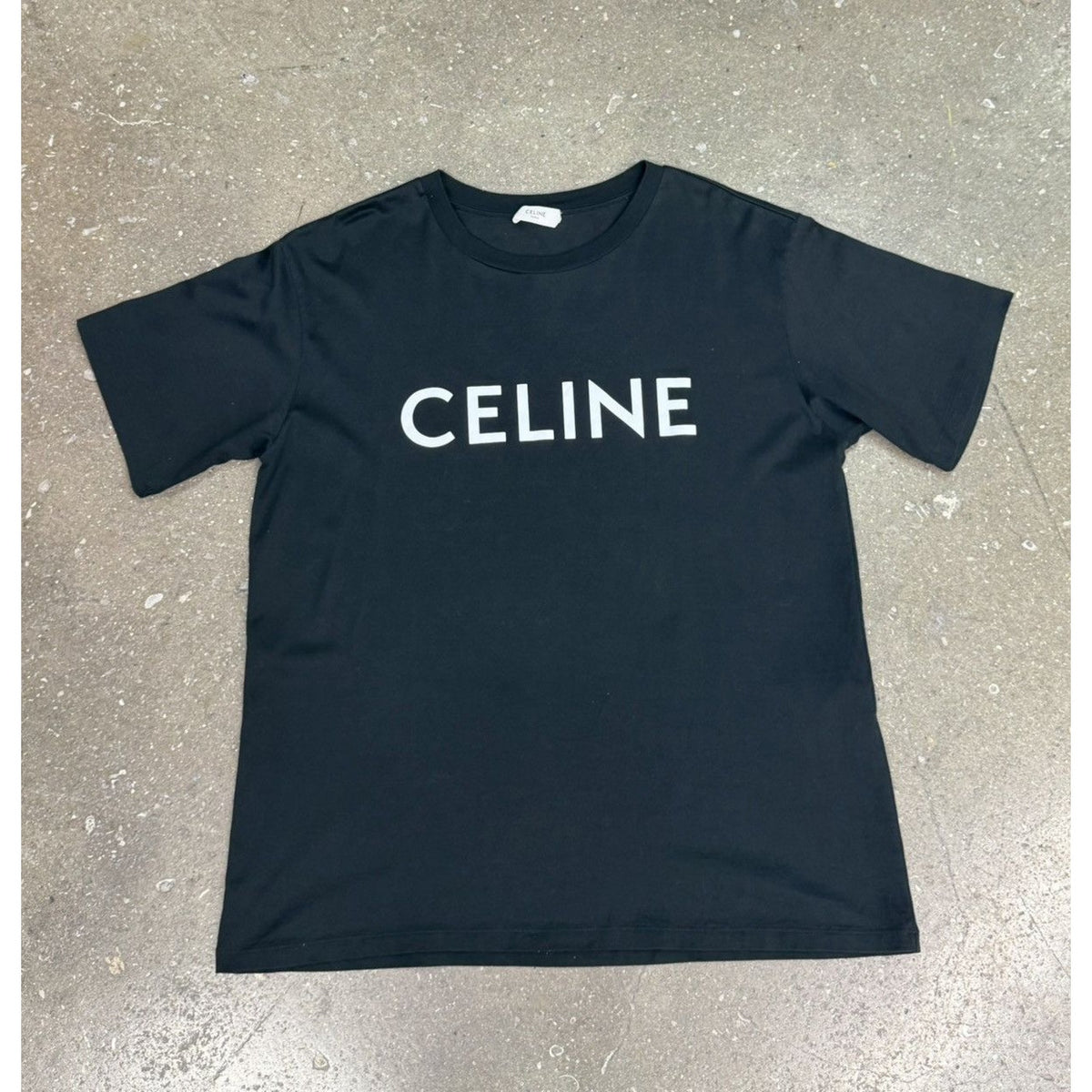 Celine Logo Print Black T-Shirt