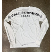 Chrome Hearts USA Scroll Logo White Longsleeve T-Shirt