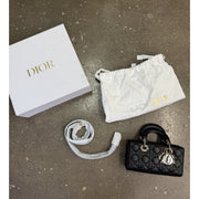 Christian Dior Medium Lady D-Joy Black Cannage Bag - Gold Hardware - Brand New
