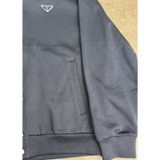 Prada Logo Hooded Button Up Navy Jacket