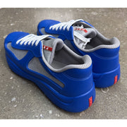 Prada Americas Cup Soft Rubber Blue Grey Sneakers