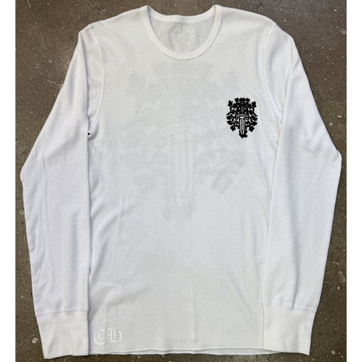 Chrome Hearts Vine Dagger Logo Thermal White Longsleeve