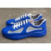 Prada Americas Cup Soft Rubber Blue Grey Sneakers