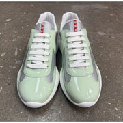 Prada Americas Cup Patent Leather Green Sneakers