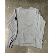 Chrome Hearts Leather Cross Patch Grey Waffle Longsleeve