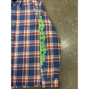 Chrome Hearts Blue & Green Floral Padded Flannel Jacket