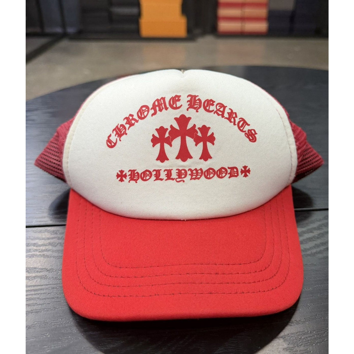 Chrome Hearts Red King Taco Trucker Hat