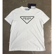 Prada Triangle Logo White T-Shirt