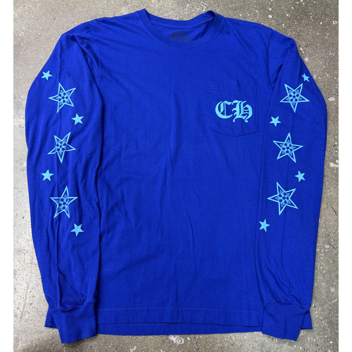 Chrome Hearts Star Logo Blue Longsleeve T-Shirt
