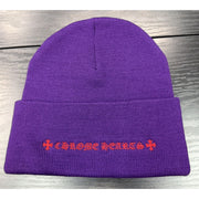 Chrome Hearts Triple Cross Purple/Red Beanie