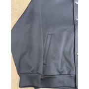 Prada Logo Hooded Button Up Navy Jacket