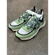 Chanel Green White Black Suede Knit CC Logo Trainers