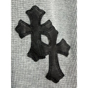 Chrome Hearts Leather Cross Patch Grey Waffle Longsleeve