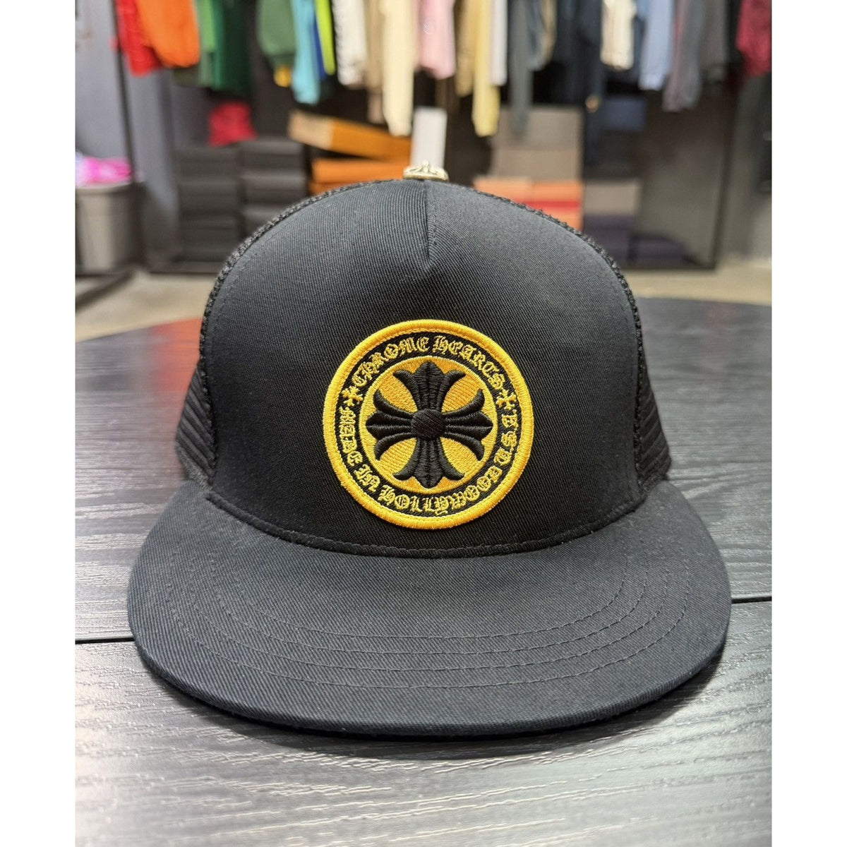 Chrome Hearts Plus Cross Seal Stamp Trucker Hat