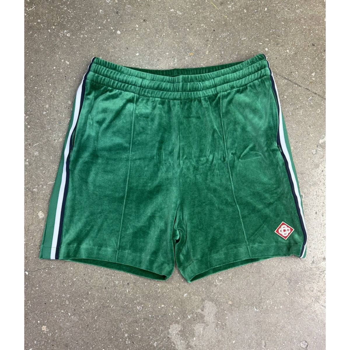 Casablanca Green Velour Athletic Shorts