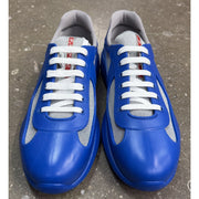 Prada Americas Cup Soft Rubber Blue Grey Sneakers