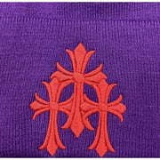 Chrome Hearts Triple Cross Purple/Red Beanie