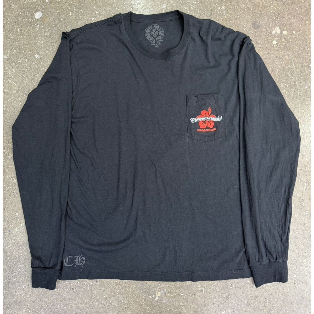 Chrome Hearts Honolulu Exclusive Hibiscus Black Longsleeve