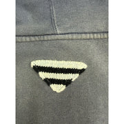 Prada Printed Cotton Fleece Navy Pullover Hoodie