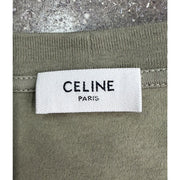 Celine Logo Sage Green Print T-Shirt