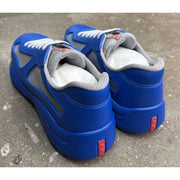 Prada Americas Cup Soft Rubber Blue Grey Sneakers