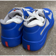 Prada Americas Cup Soft Rubber Blue Grey Sneakers