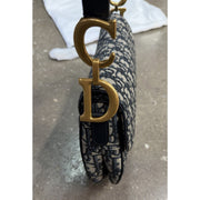 Christian Dior Saddle Bag Oblique Jacquard – Black/Beige – Gold Hardware