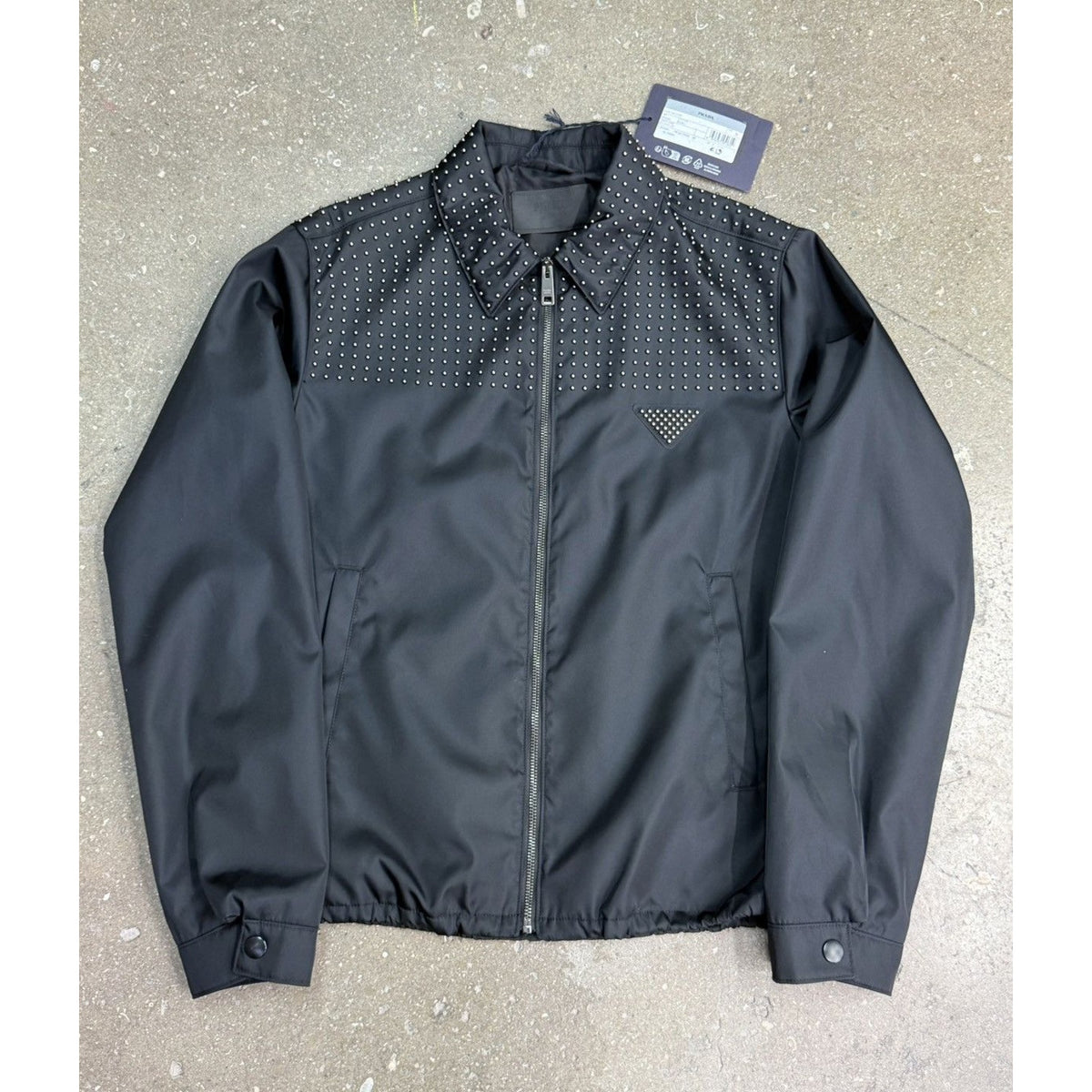 Prada Studded Nylon Black Jacket