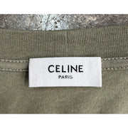 Celine Logo Print Sage Green T-Shirt