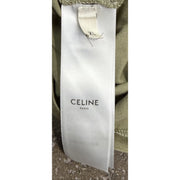 Celine Logo Print Sage Green T-Shirt