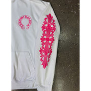 Chrome Hearts Horseshoe Pink Floral White Hoodie