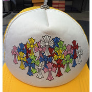 Chrome Hearts Multi Color Cross Yellow Trucker Hat