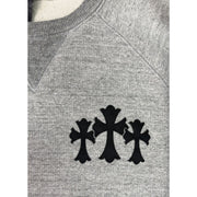 Chrome Hearts Triple Cross Grey Crewneck