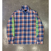 Chrome Hearts Blue & Green Floral Padded Flannel Jacket