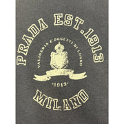 Prada Printed Cotton Fleece Navy Pullover Hoodie