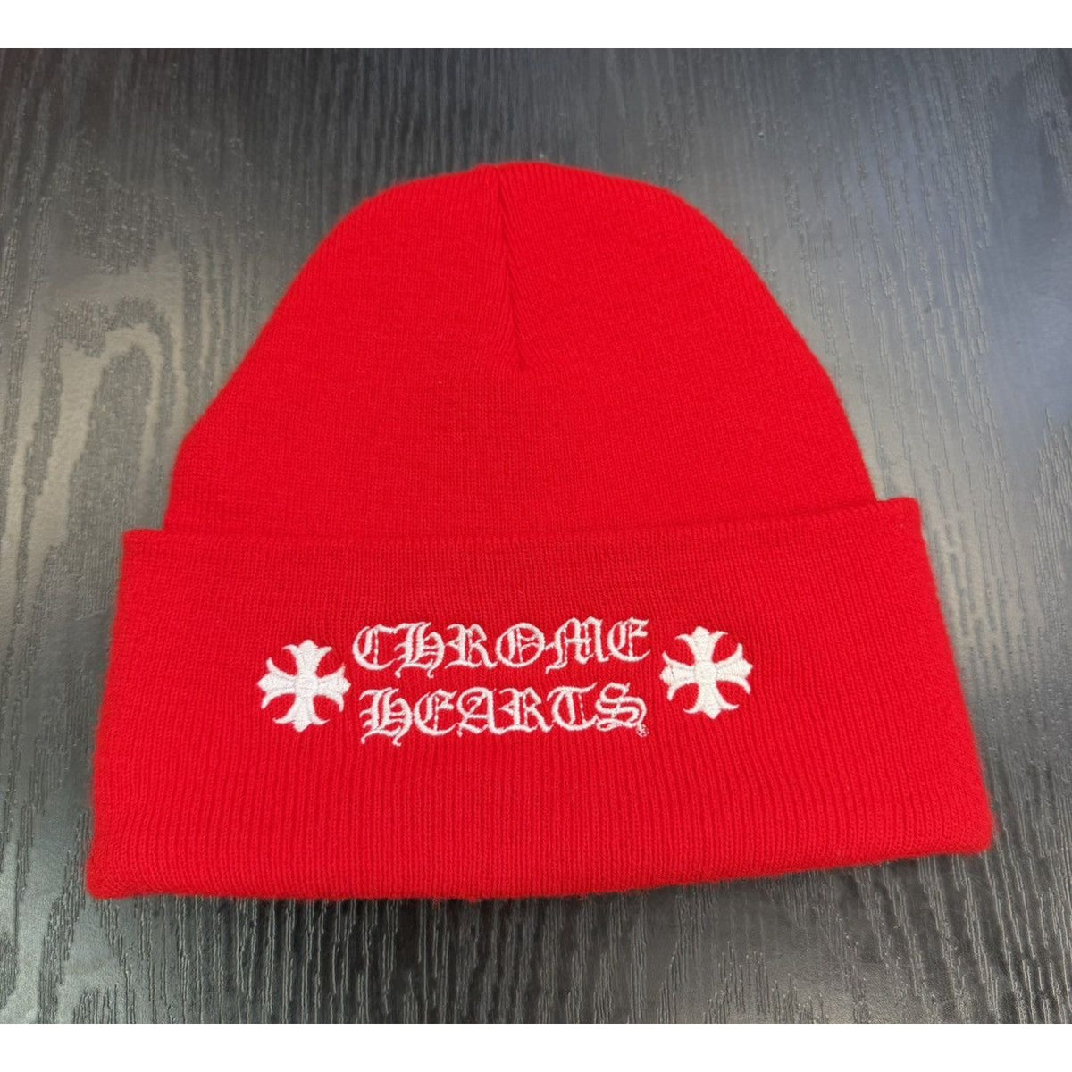 Chrome Hearts Logo Red Beanie