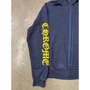 Chrome Hearts Script Logo Navy Yellow Hoodie