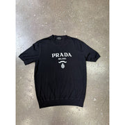 Prada Virgin Wool Logo Black T-Shirt