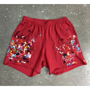 Gallery Dept. Red Paint Splatter Shorts