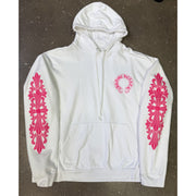 Chrome Hearts Horseshoe Pink Floral White Hoodie